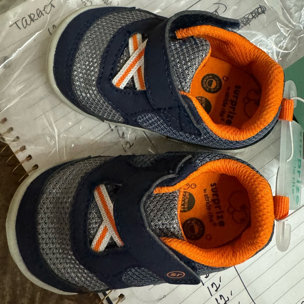 🎲 Stride Rite Shoes Stride Rite Surprise Navy Rush Baby Boys Size 3M Sneaker - Picture 5 of 8